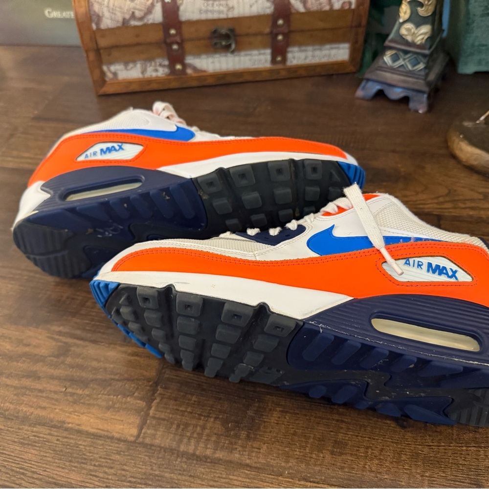 Nike Air Max 90 “White / Photo Blue / Total Orange” (AJ1285-104) – Men’s Size 10 - Picture 4 of 7